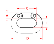 Stainless Steel Forged Connecting Link, S0660-0007, S0660-0008, S0660-0010, Line Drawing