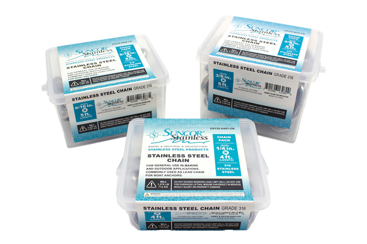 Stainless Steel Marine Chain Pre-Pack, C0132-0